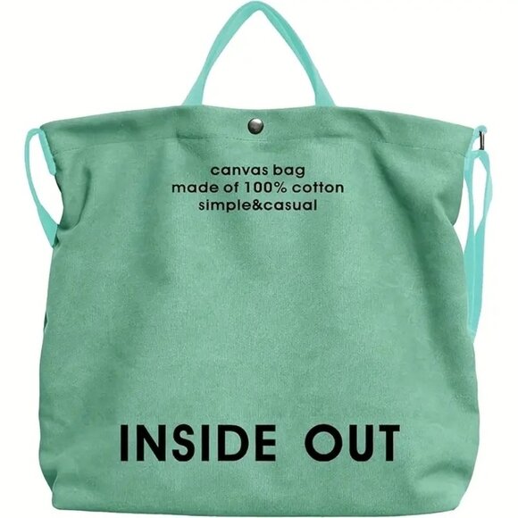 NWT - Large Capacity Vintage Letter Canvas Tote Bag (SKU #0489) - Picture 6 of 7